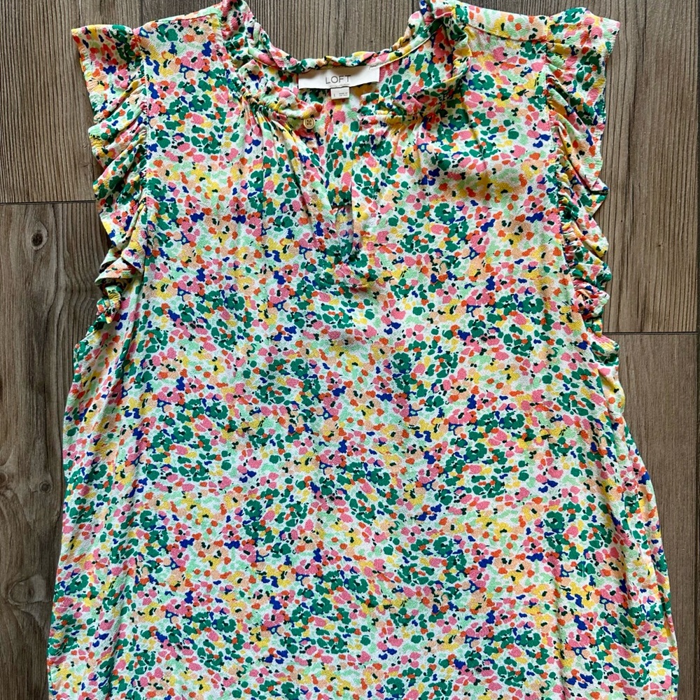 LOFT Multicolor Floral Blouse